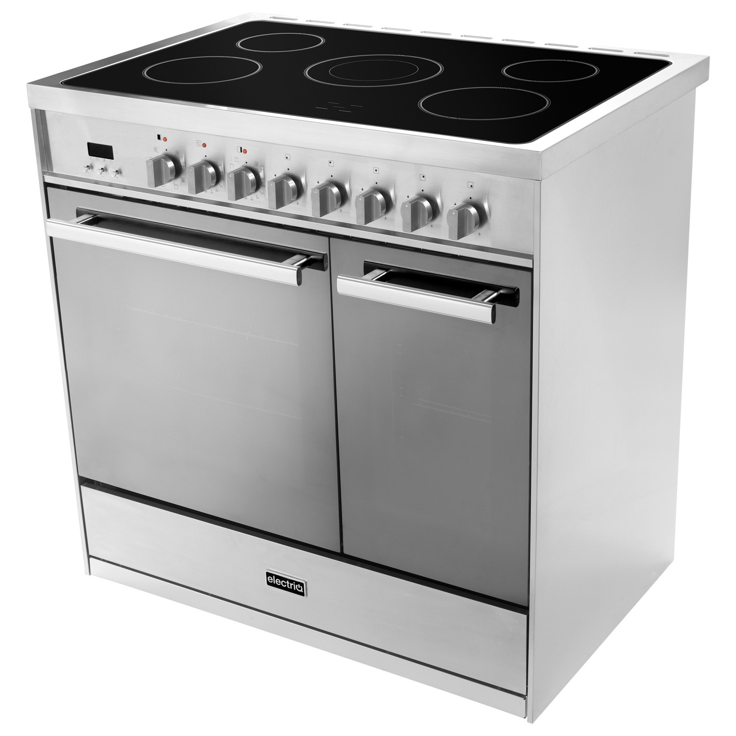 electriQ 90cm Electric Range Cooker Mirror Finish Stainless Steel