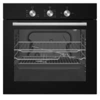 Refurbished electriQ EQBIOGASBLACK 60cm Gas Oven with Electric Grill Black