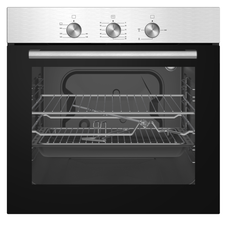 Refurbished electriQ EQBIOGASSTEEL 60cm Gas Oven with Electric Grill Stainless Steel