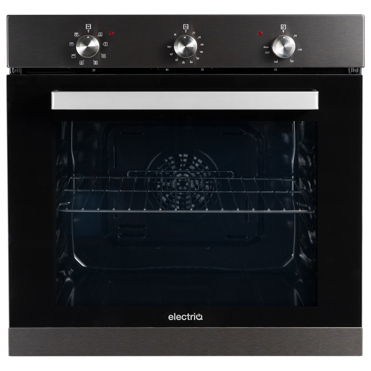 Refurbished electriQ EQBIOLG1DARKINOX 60cm Single Built In Electric Oven Dark Grey Stainless Steel
