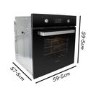 GRADE A2 - electriQ 68L Pyrolytic Self Cleaning Electric Single Oven in Black - Supplied with a plug 