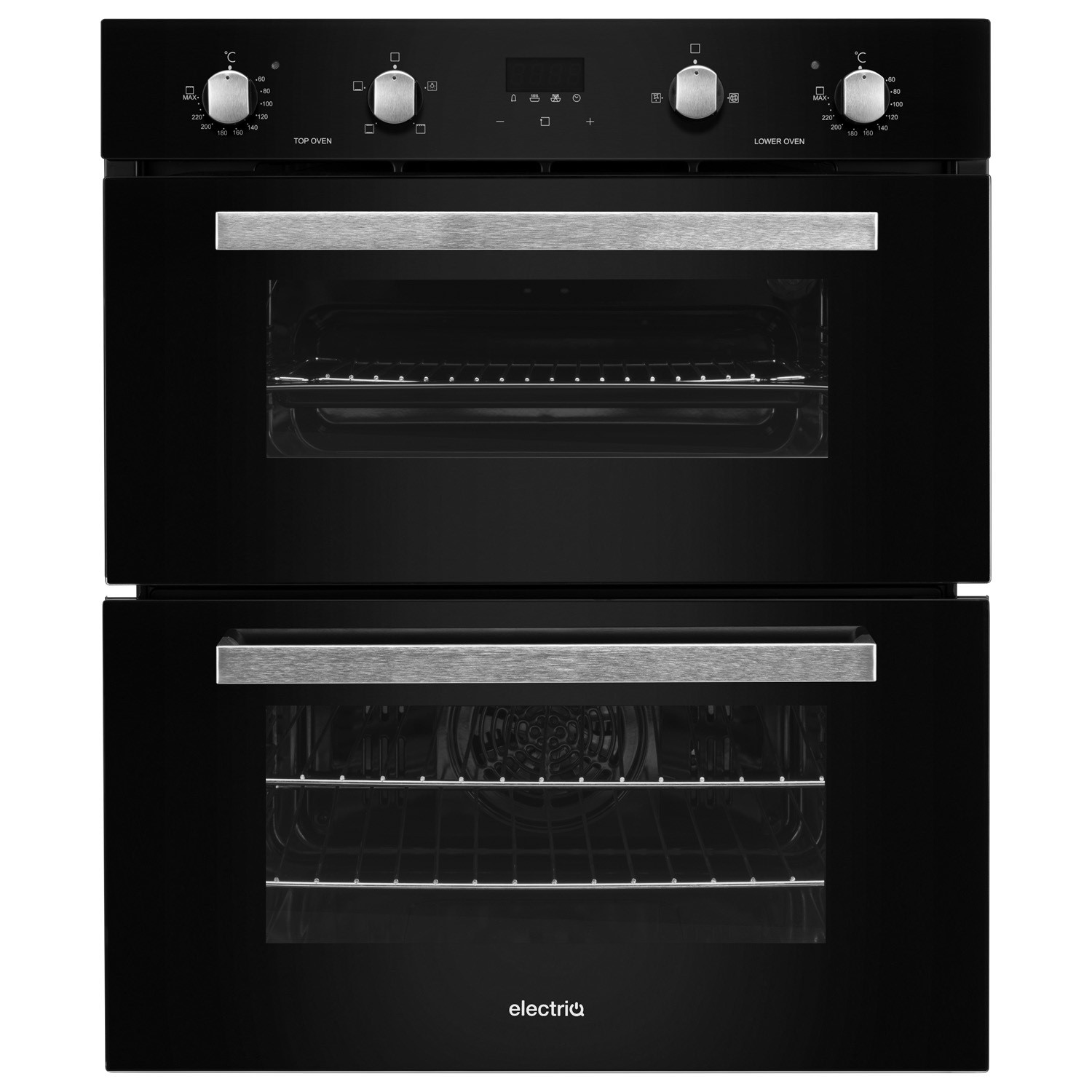 electriQ Built-Under Double Oven - Black