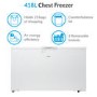 GRADE A2 - electriQ 418 Litre Chest Freezer 75cm Deep A+ Energy Rating 142cm Wide - White