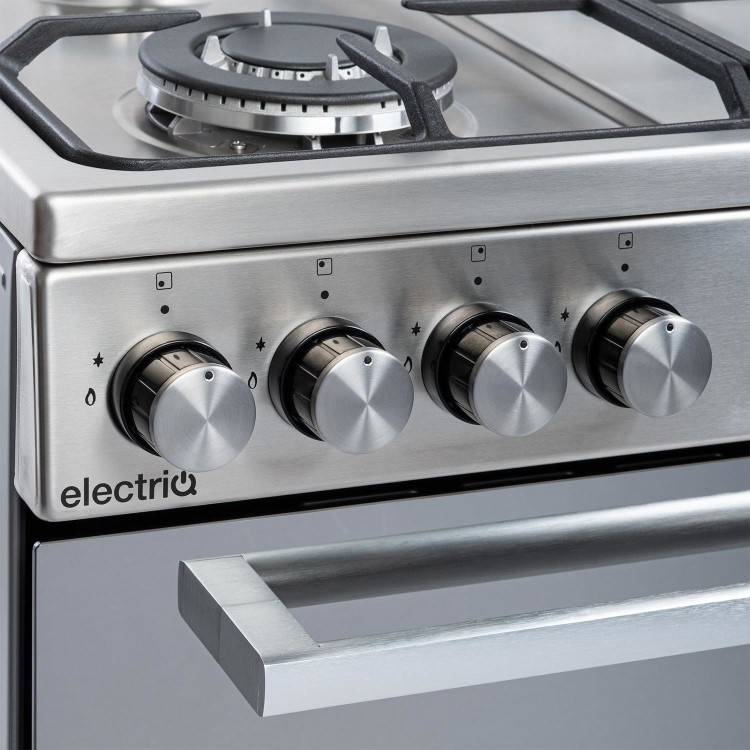 Refurbished electriQ EQDF60MD 60cm Double Oven Dual Fuel Cooker Stainless Steel