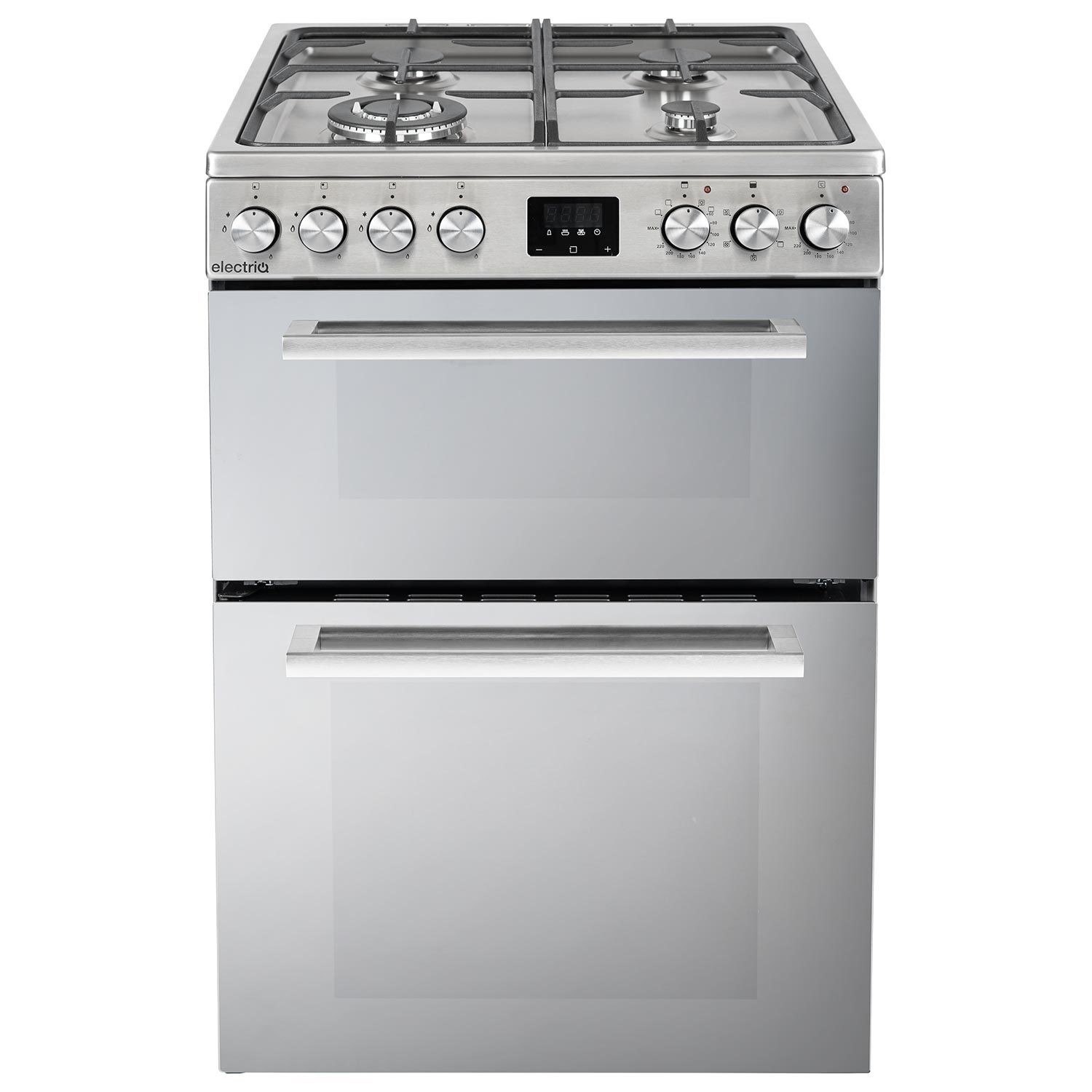 Electriq 60Cm Double Oven Dual Fuel Cooker With Mirror Door F66GF4TSE4L512-SC
