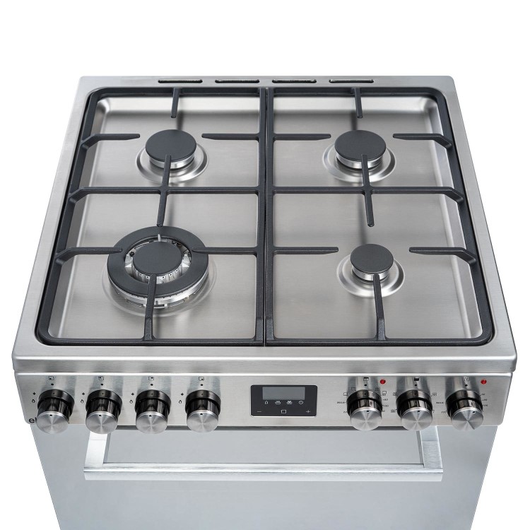 Refurbished electriQ EQDF60MD 60cm Double Oven Dual Fuel Cooker Stainless Steel