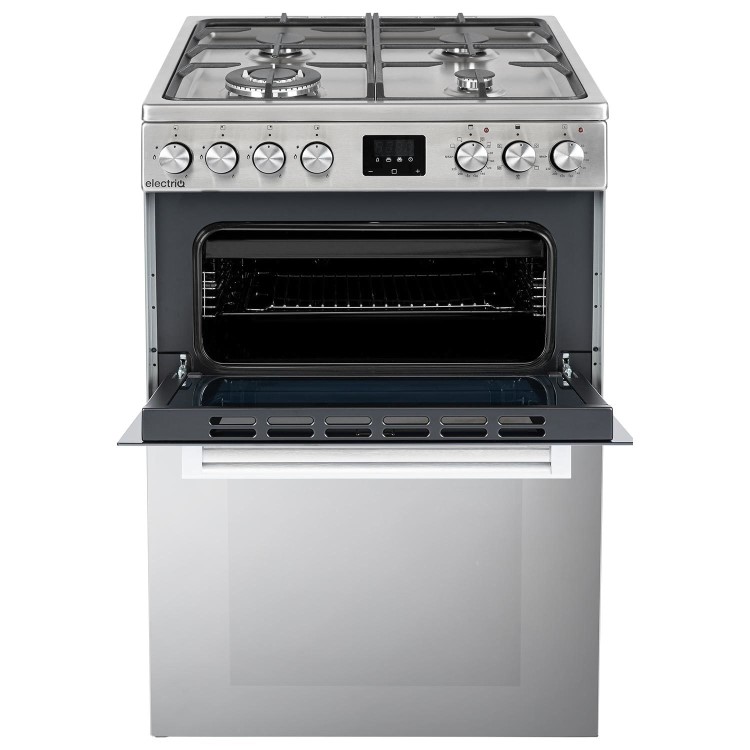 Refurbished electriQ EQDF60MD 60cm Double Oven Dual Fuel Cooker Stainless Steel