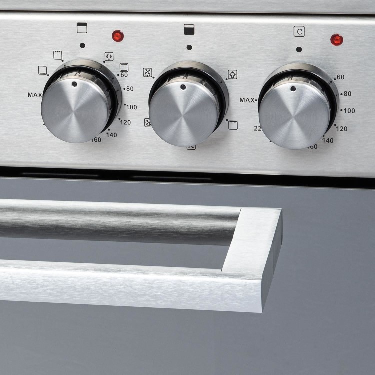Refurbished electriQ EQDF60MD 60cm Double Oven Dual Fuel Cooker Stainless Steel