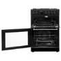 Refurbished electriQ EQDFC360BL 60cm Dual Fuel Cooker with Double Oven Black