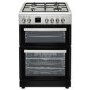 electriQ 60cm Dual Fuel Cooker with Double Oven - Silver