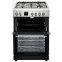 electriQ 60cm Dual Fuel Cooker with Double Oven - Silver