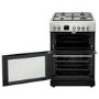 electriQ 60cm Dual Fuel Cooker with Double Oven - Silver