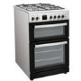 electriQ 60cm Dual Fuel Cooker with Double Oven - Silver