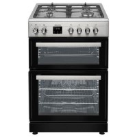 Refurbished electriQ 60cm Dual Fuel Cooker with Double Oven Stainless Steel Refurbished electriQ 60cm Dual Fuel Cooker with Double Oven Stainless Steel