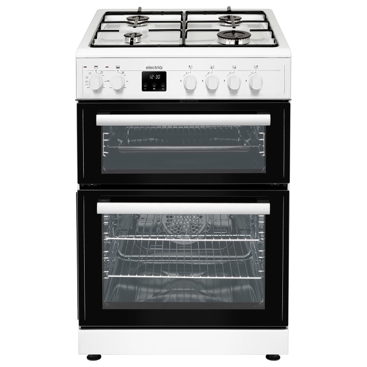 Refurbished electriQ EQDFC360WH 60cm Double Oven Dual Fuel Cooker White