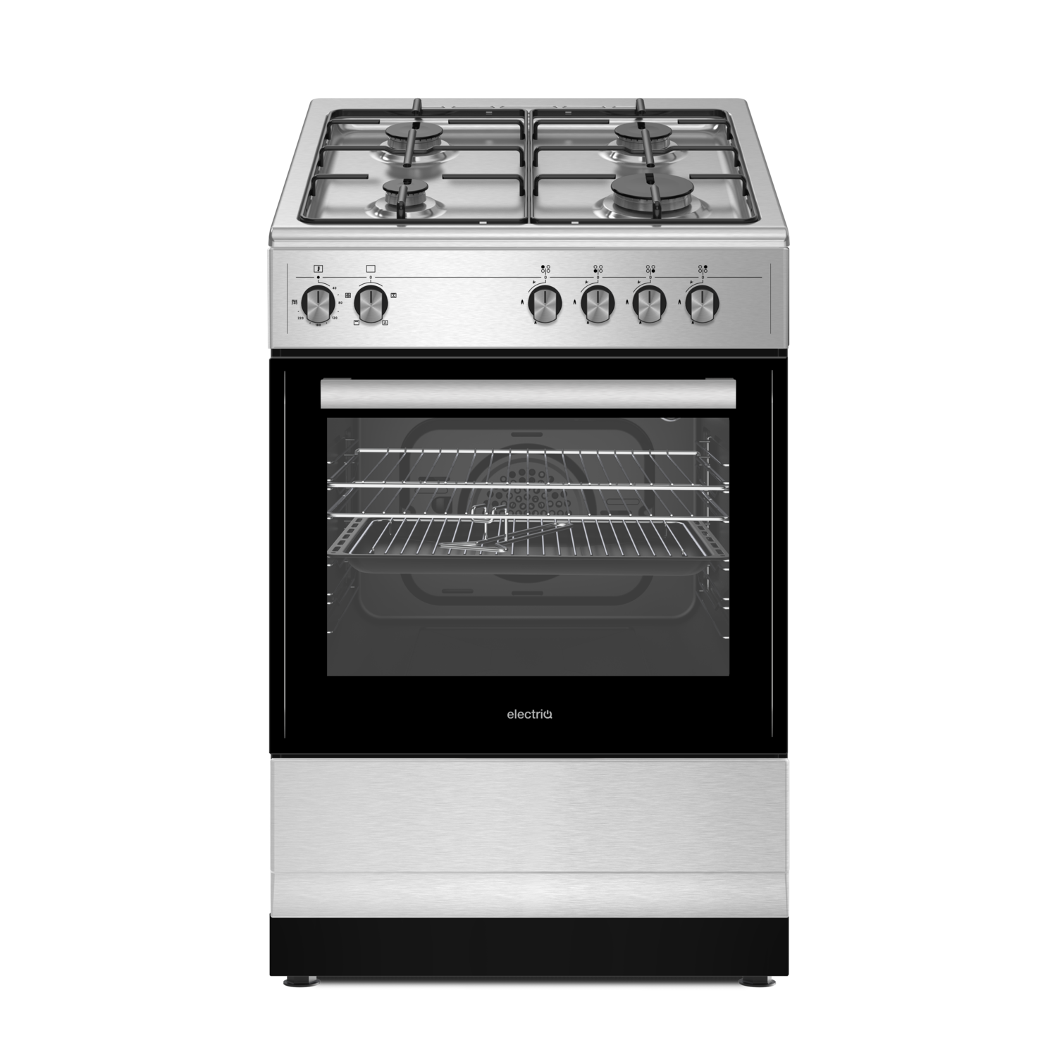 Refurbished electriQ EQDFSC60A 60cm Dual Fuel Cooker Stainless Steel