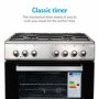 GRADE A2 - electriQ 60cm Single Oven Dual Fuel Cooker - Stainless Steel