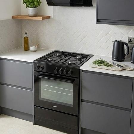 electriQ 60cm Dual Fuel Cooker - Black