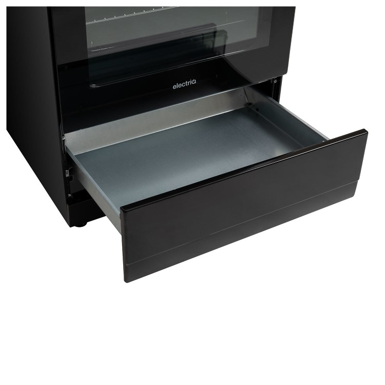 electriQ 60cm Dual Fuel Cooker - Black