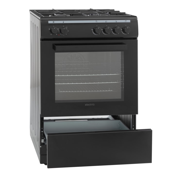 electriQ 60cm Dual Fuel Cooker - Black