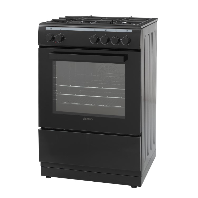 electriQ 60cm Dual Fuel Cooker - Black