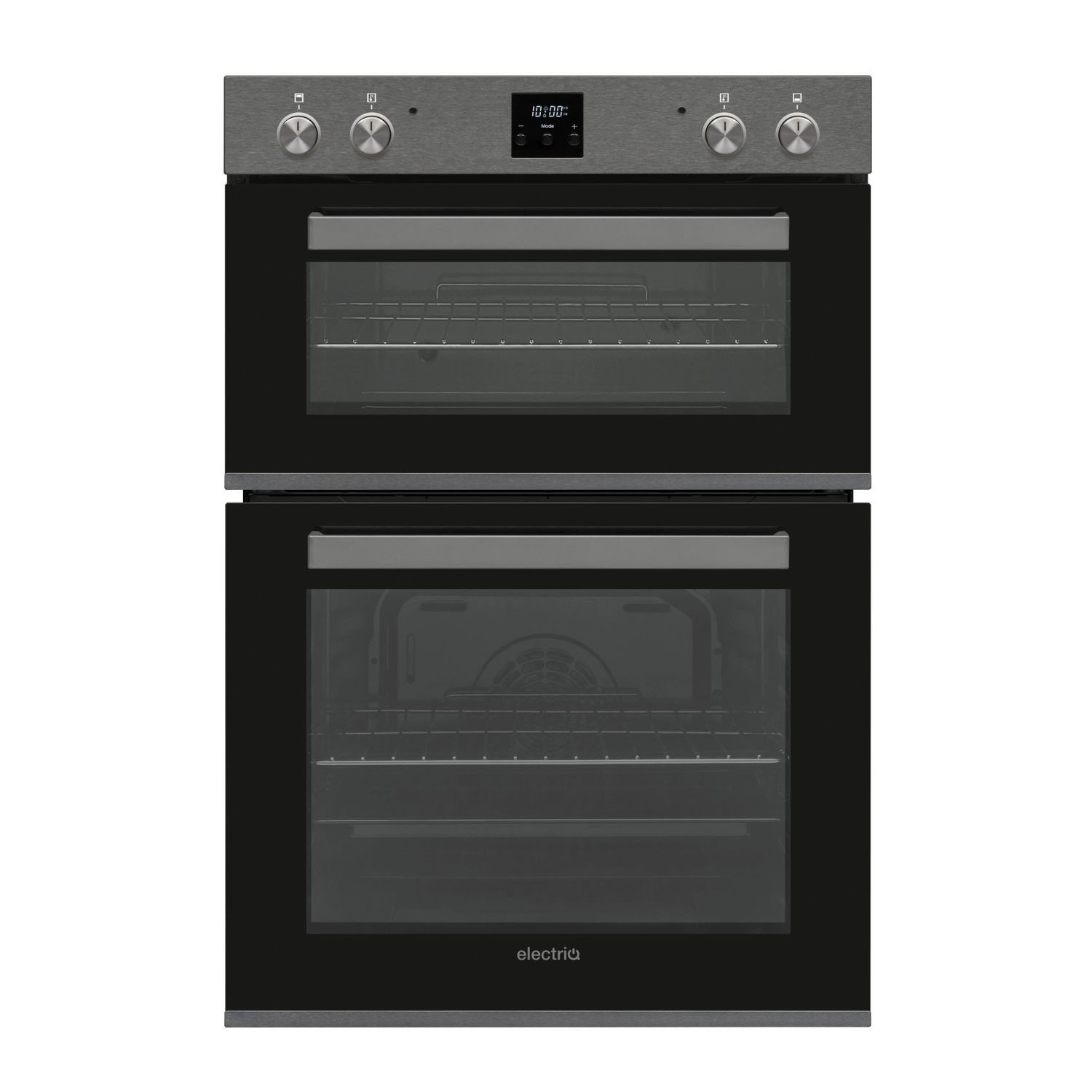 electriQ Electric Built In Double Oven - Dark Grey Steel
