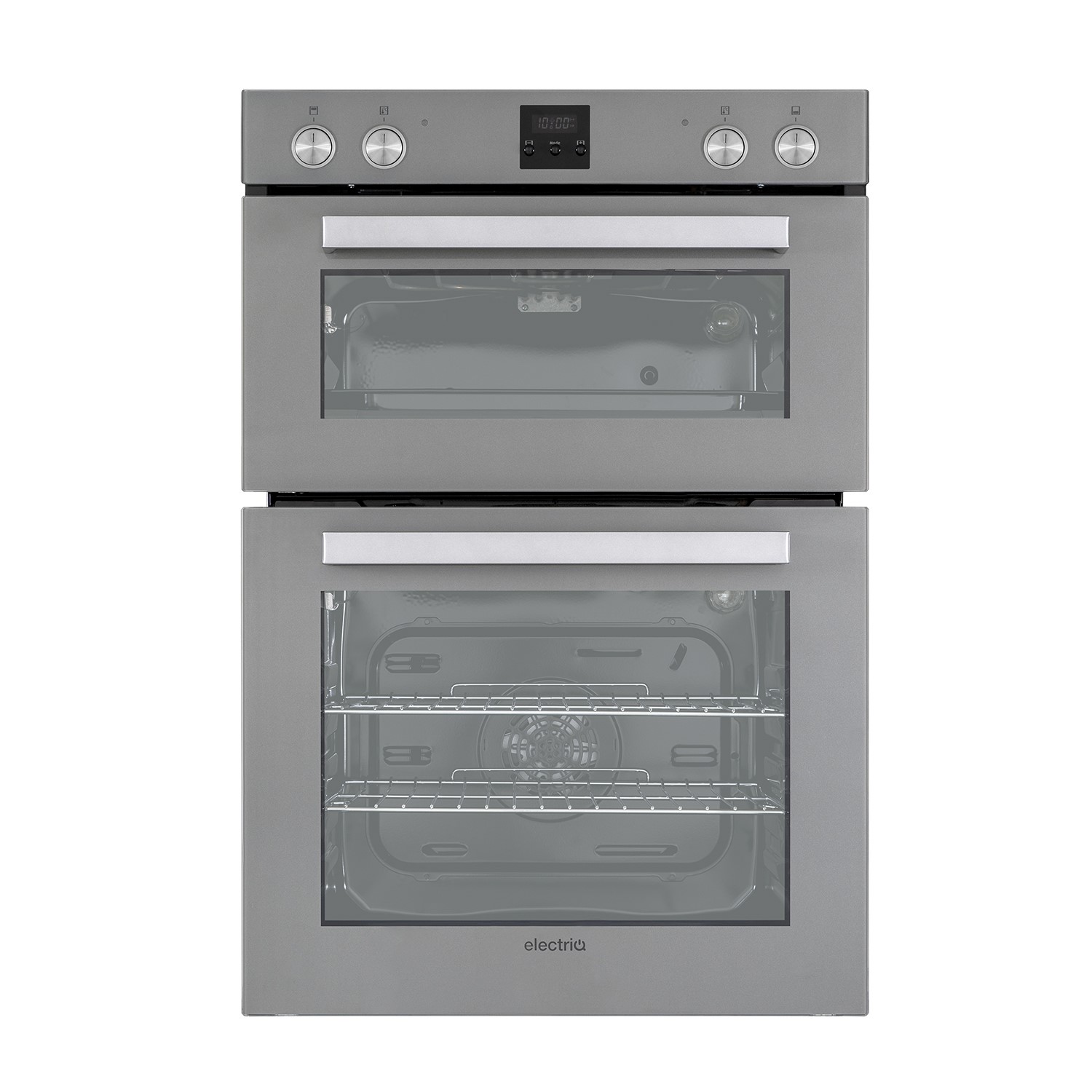 Refurbished electriQ EQDO1LG 60cm Double Built In Electric Oven Grey