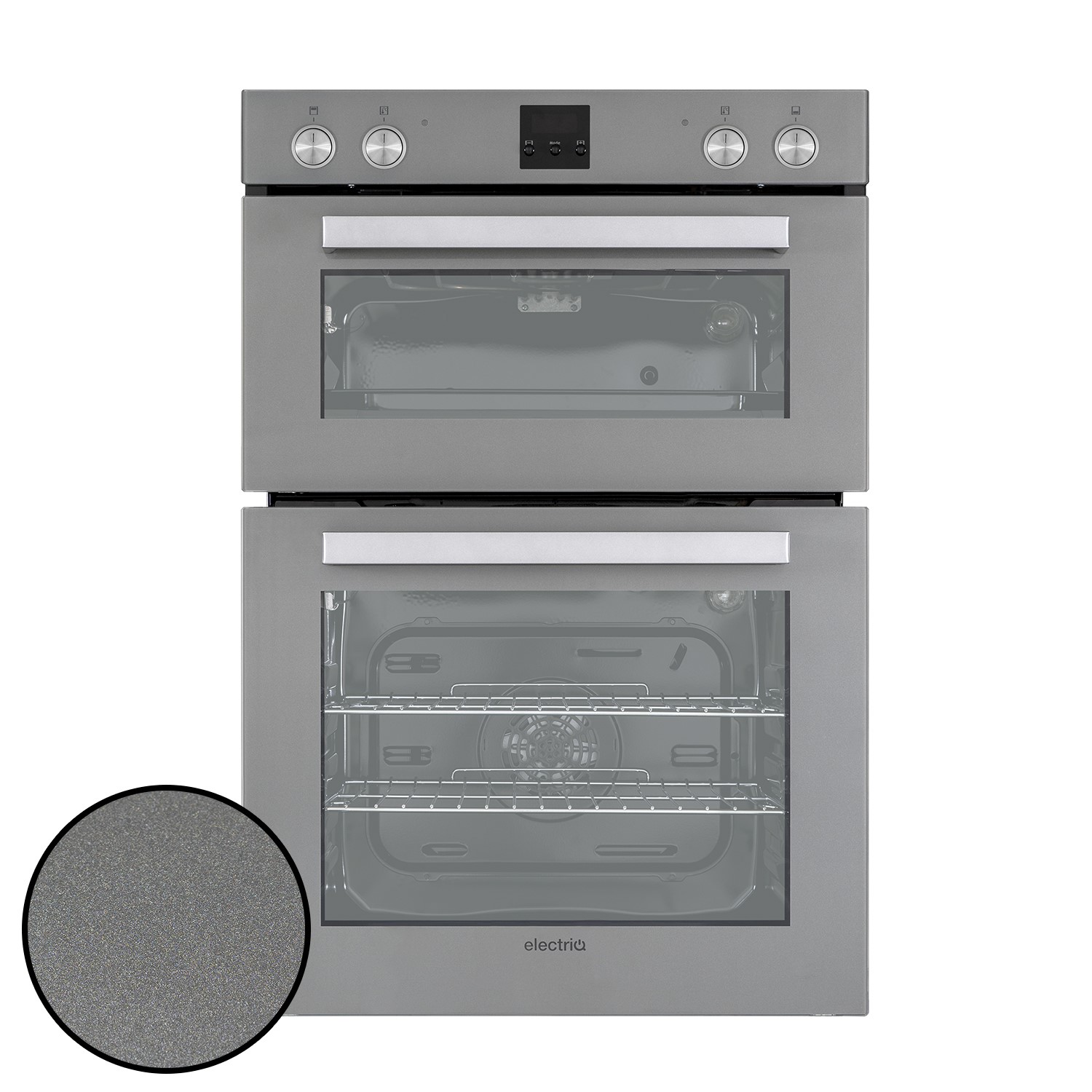 electriQ Electric Built In Double Oven Lunar Grey EQDO1LG