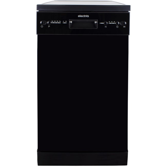 electriQ 10 Place Settings Freestanding Slimline Dishwasher - Black