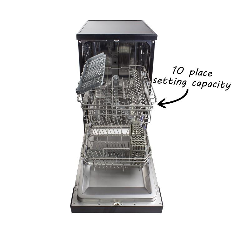 Refurbished electriQ EQDW45BLACK 10 Place Freestanding Dishwasher Black