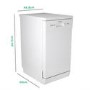 Refurbished electriQ EQDW45WH 10 Place Slimline Freestanding Dishwasher White