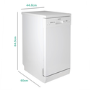 electriQ Freestanding Slimline Dishwasher - White