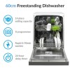electriQ - 14 Place Settings Freestanding Dishwasher - Silver