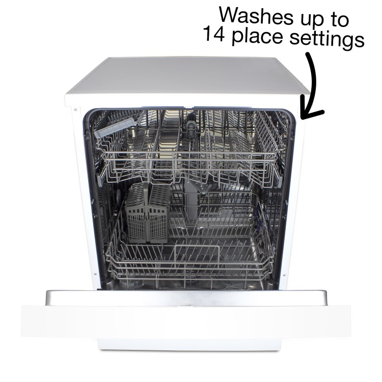 GRADE A3 - electriQ 14 Place Freestanding Dishwasher - White