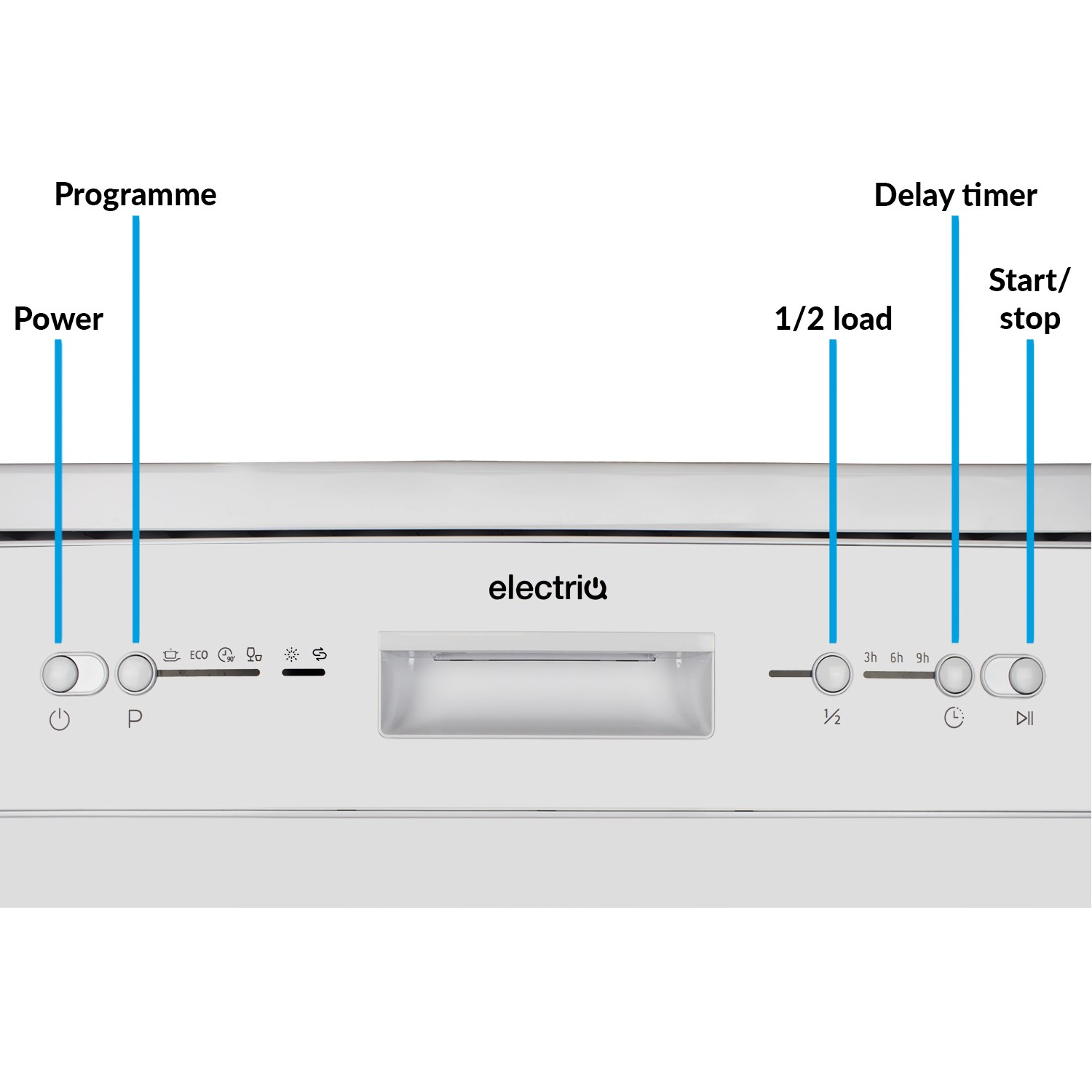 electriQ 14 Place Freestanding Dishwasher White EQDW60WH Appliances