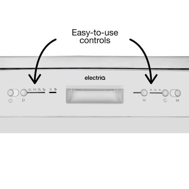 GRADE A3 - electriQ 14 Place Freestanding Dishwasher - White