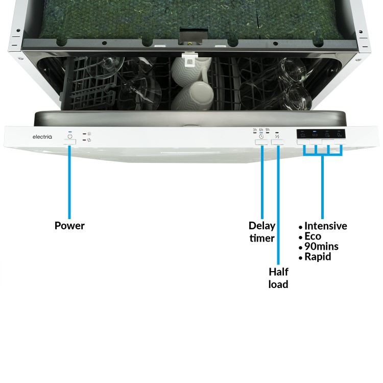 electriQ 14 Place Fully Integrated Dishwasher