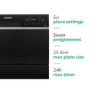 electriQ 6 Place Settings Table Top Dishwasher - Black
