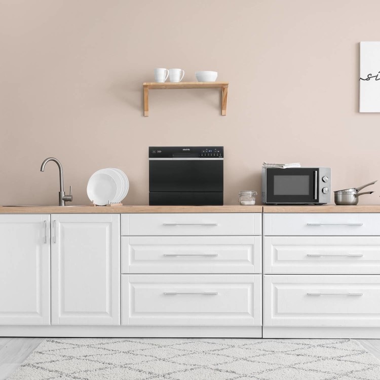 electriQ 6 Place Settings Table Top Dishwasher - Black