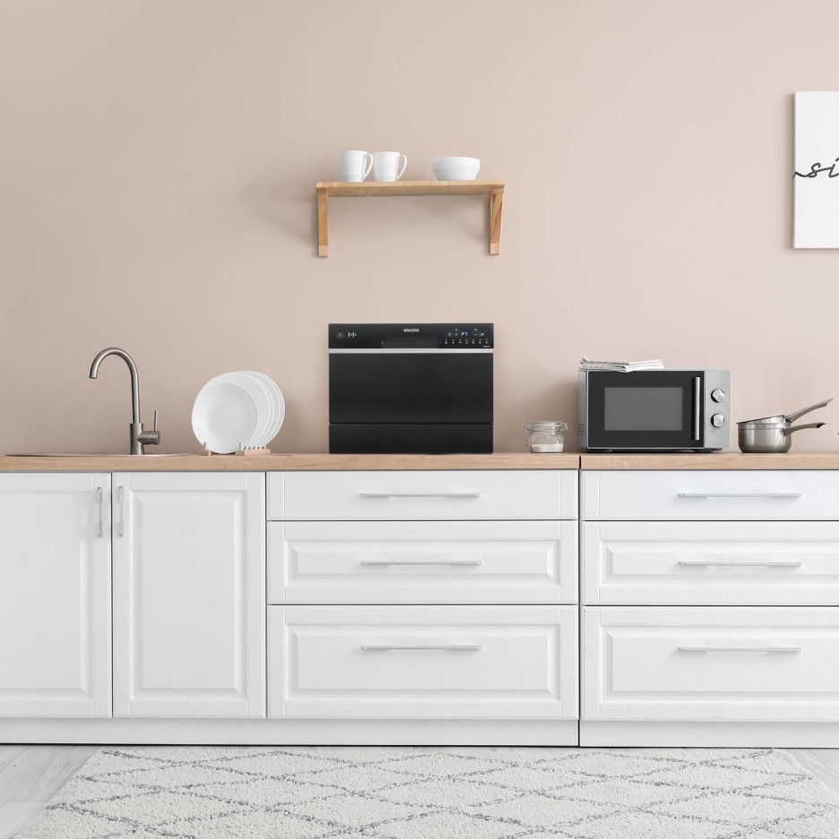 electriQ Table Top / Integrated Dishwasher Black EQDWTTB Appliances