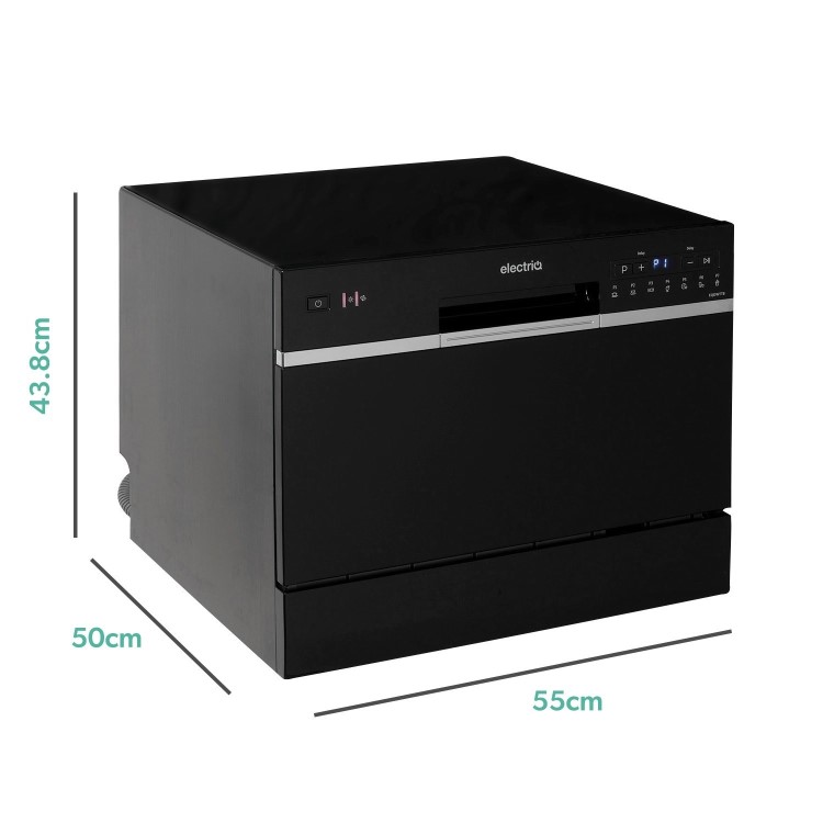 electriQ 6 Place Settings Table Top Dishwasher - Black
