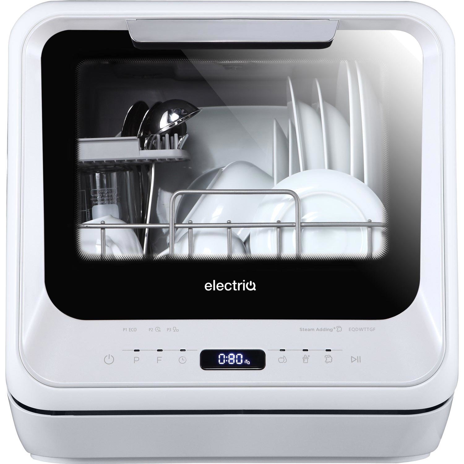 electriQ 2 Place Settings Freestanding Mini Table Top Dishwasher - White
