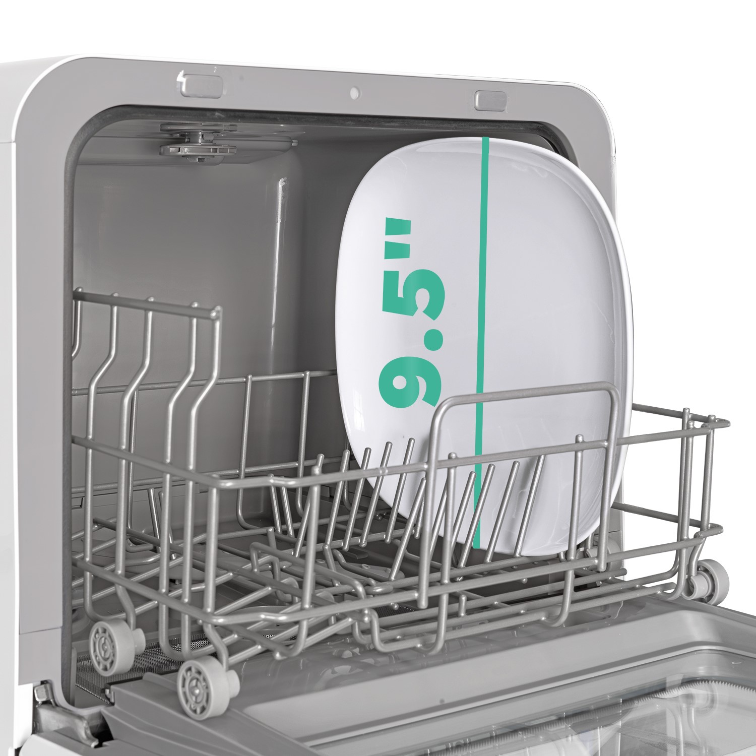 GRADE A2 electriQ Freestanding Mini Table Top Dishwasher with Glass