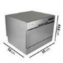 GRADE A2 - electriQ 6 Place Freestanding Compact Table Top Dishwasher - Silver