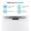 GRADE A3 - electriQ EQDWTTW Freestanding 6 Place Compact Table Top Dishwasher - White