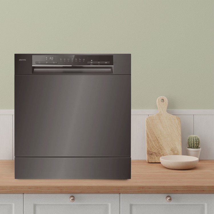 electriQ XL Mini Table Top Dishwasher - Black