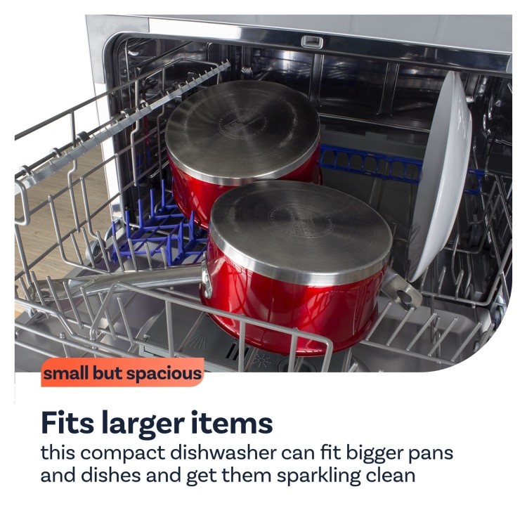 electriQ XL Mini Table Top Dishwasher - Silver