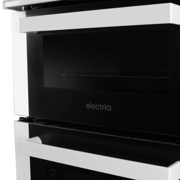 GRADE A1 - ElectriQ 50cm Electric Twin Cavity Cooker With Ceramic Hob  - White