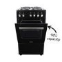 GRADE A2 - electriQ 50cm Electric Cooker with Single Oven and Solid Hotplate - Black