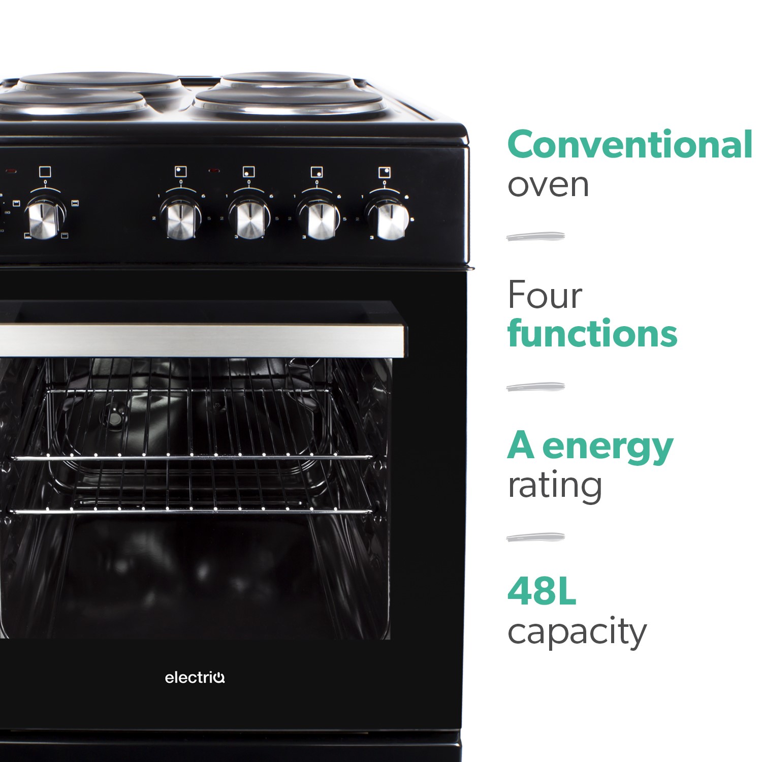 50cm electric cooker with induction hob